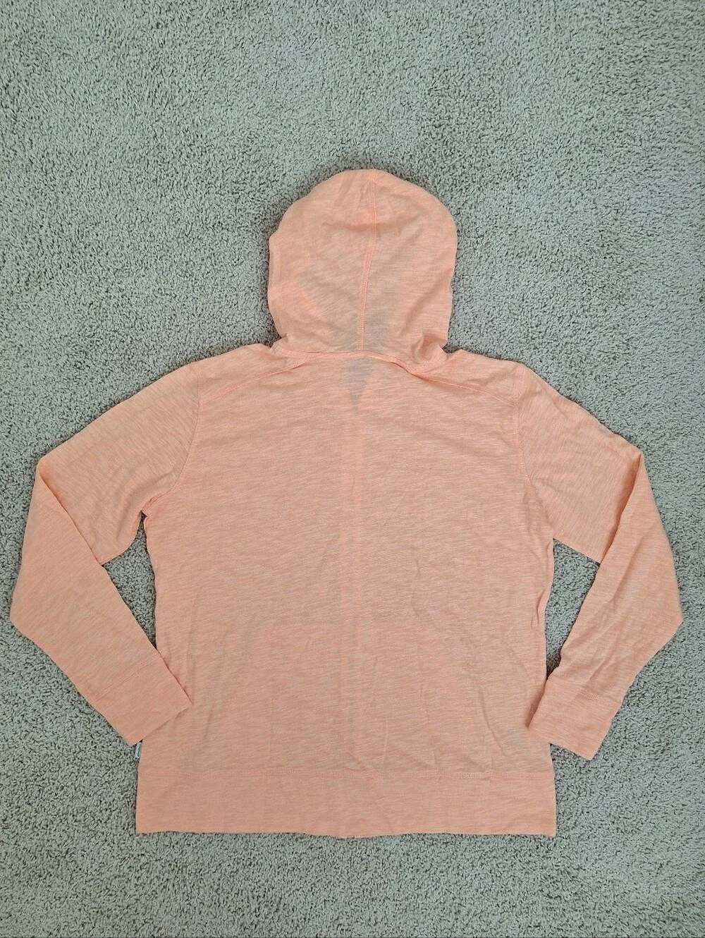 Eddie Bauer Women Waverly Lightweigh Cotton Peach Slub Full-Zip Sweatshirt Large - Picture 7 of 9
